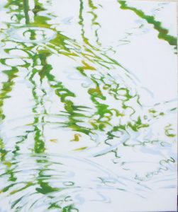 Teichoberfläche I, 30 x 38 cm, 2018, Öl auf Leinwand