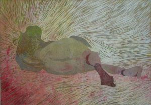 Akt 04, 30 x 42 cm, 2009, Ölfarbe auf Papier