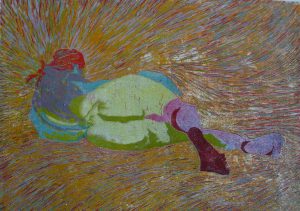 Akt 20, 30 x 42 cm, 2009, Ölfarbe auf Papier