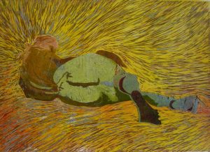 Akt 28, 30 x 42 cm, 2009, Ölfarbe auf Papier