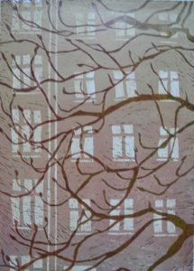 Innenhof 14/43, 21 x 30 cm, 2011, Ölfarbe auf Papier