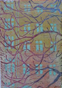 Innenhof 25/43, 21 x 30 cm, 2011, Ölfarbe auf Papier