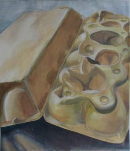 Eierkarton, 42 x 70 cm, 2011, Acryl auf Papier