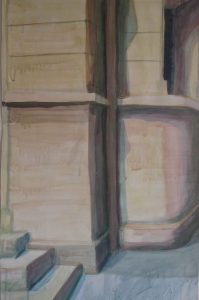 Hausecke, 50 x 72 cm, 2010, Acryl auf Papier