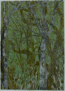 Wald 06, 21 x 30 cm, 2009, Ölfarbe auf Papier